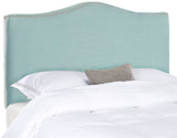 Safavieh Jeneve Headboard Full Winged Sky Blue and Silver Fabric Wood Metal Plywood Linen Polyester Foam Iron Stainless Steel MCR4683F 683726207771