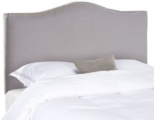 Safavieh Jeneve Headboard Queen Winged Arctic Grey and Silver Fabric Wood Metal Plywood Rayon Terelyne Cotton Foam IronSteelMCR4684B 683726207795