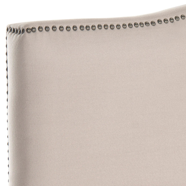 Safavieh Jeneve Taupe Winged Headboard   Brass Nail Head Taupe Plywood MCR4683D