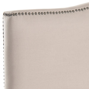 Safavieh Jeneve Taupe Winged Headboard Brass Nail Head Taupe Plywood MCR4684D