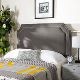 Safavieh Dane Charcoal & Light Grey Piping Headboard Charcoal/True Taupe Fabric/Wood/Metal MCR4033B