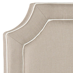 Safavieh Dane Oyester & White Piping Headboard Oyester & White Piping Fabric/Wood/Metal MCR4686D
