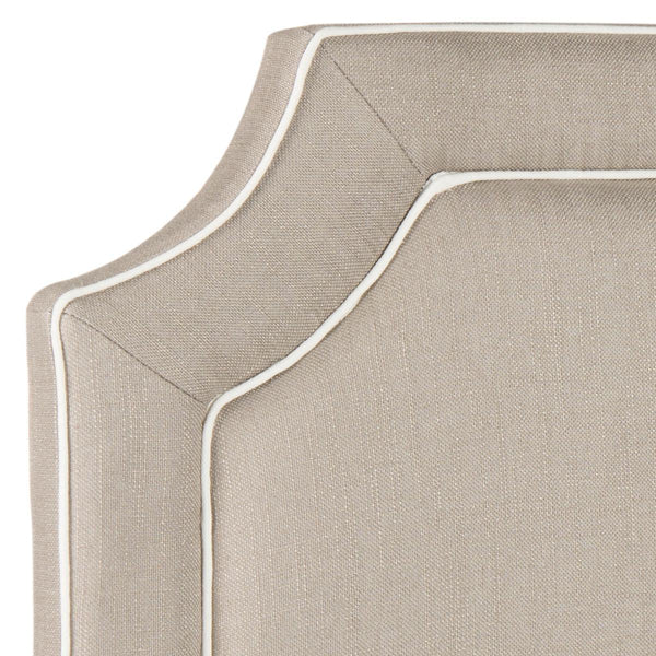 Safavieh Dane Oyester & White Piping Headboard Oyester & White Piping Fabric/Wood/Metal MCR4686D