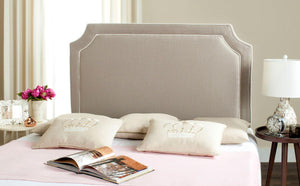 Safavieh Dane Oyester & White Piping Headboard Oyester & White Piping Fabric/Wood/Metal MCR4686D