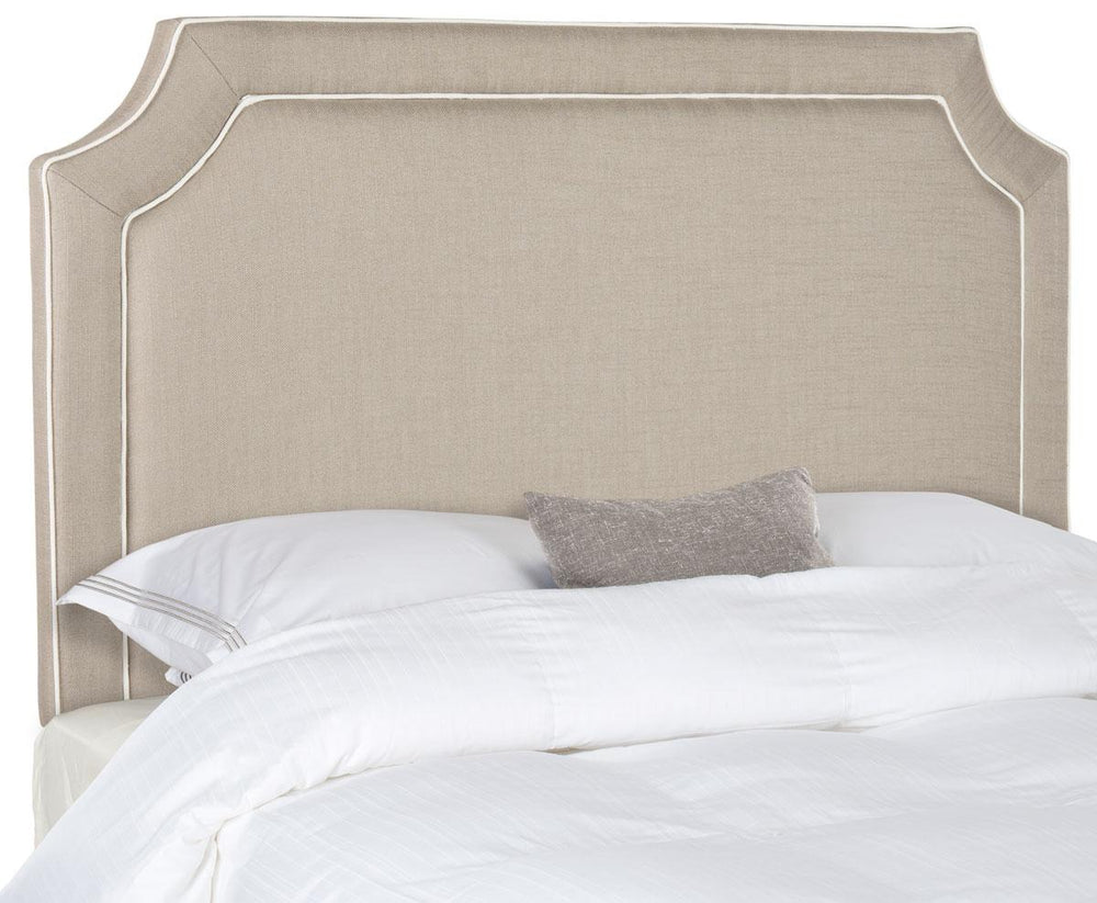 Safavieh Dane Oyester & White Piping Headboard Oyester & White Piping Fabric/Wood/Metal MCR4686D