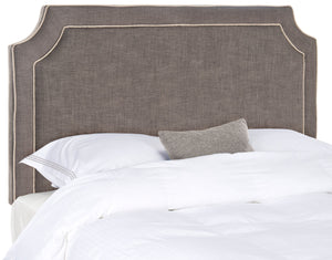 Safavieh Dane Charcoal & Light Grey Piping Headboard Charcoal/True Taupe Fabric/Wood/Metal MCR4033B