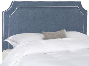 Safavieh Dane Denim Blue & White Piping Headboard Denim Blue & White Piping Fabric/Wood/Metal MCR4686C