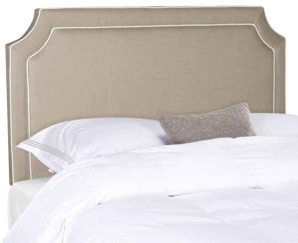 Safavieh Dane Oyester & White Piping Headboard Oyester & White Piping Fabric/Wood/Metal MCR4686D