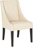 Safavieh - Set of 2 - Britannia Side Chairs 19''H Cream Espresso Wood NC Coating Birch CA Foam Poly FiberSteelBicast Leather MCR4702A-SET2 683726548676