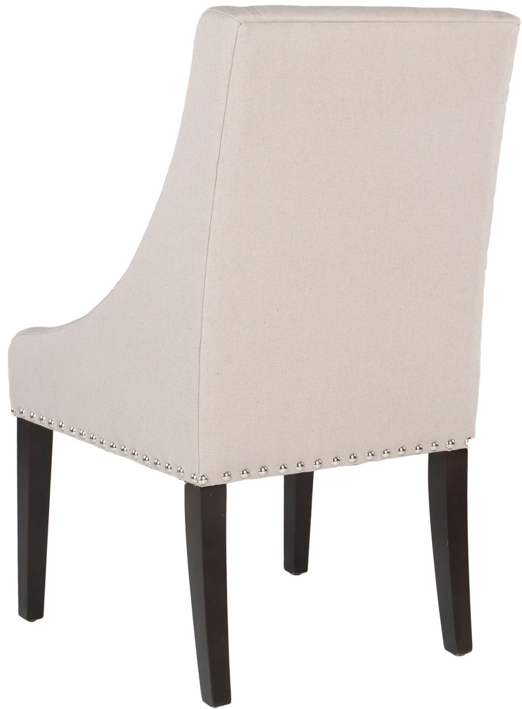 Safavieh - Set of 2 - Britannia Side Chairs 19''H Nail Heads Taupe Espresso Wood NC Coating Birch CA Foam Poly FiberSteelLinen MCR4702C-SET2 683726548690