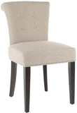 Safavieh - Set of 2 - Sinclaire Side Chairs 21''H Nail Heads True Taupe Espresso Wood Birch CA Foam Poly Fiber Steel Linen MCR4704A-SET2 683726549208