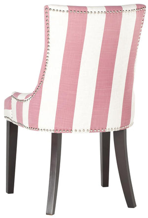 Safavieh Lester 19''H Awning Stripes Dining Chair Silver Nail Heads MCR4709AQ-SET2