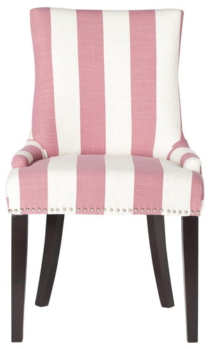Safavieh Lester 19''H Awning Stripes Dining Chair Silver Nail Heads MCR4709AQ-SET2