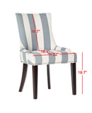 Safavieh Lester 19''H Awning Stripes Dining Chair Silver Nail Heads MCR4709AT-SET2