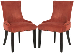 Safavieh Lester 19''H Dining Chair (Set Of 2) Brass Nail Heads MCR4709K-SET2