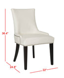 Safavieh Lester 19''H Dining Chair (Set Of 2) Silver Nail Heads MCR4709N-SET2