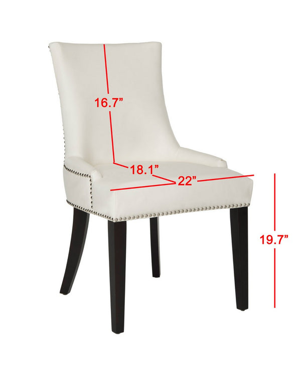 Safavieh Lester 19''H Dining Chair (Set Of 2) Silver Nail Heads MCR4709N-SET2