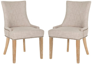 Safavieh Lester 19''H Dining Chair (Set Of 2) Brass Nail Heads MCR4709P-SET2