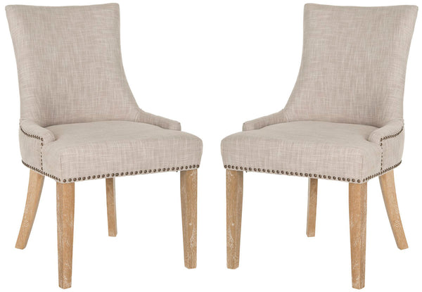 Safavieh Lester 19''H Dining Chair (Set Of 2) Brass Nail Heads MCR4709P-SET2
