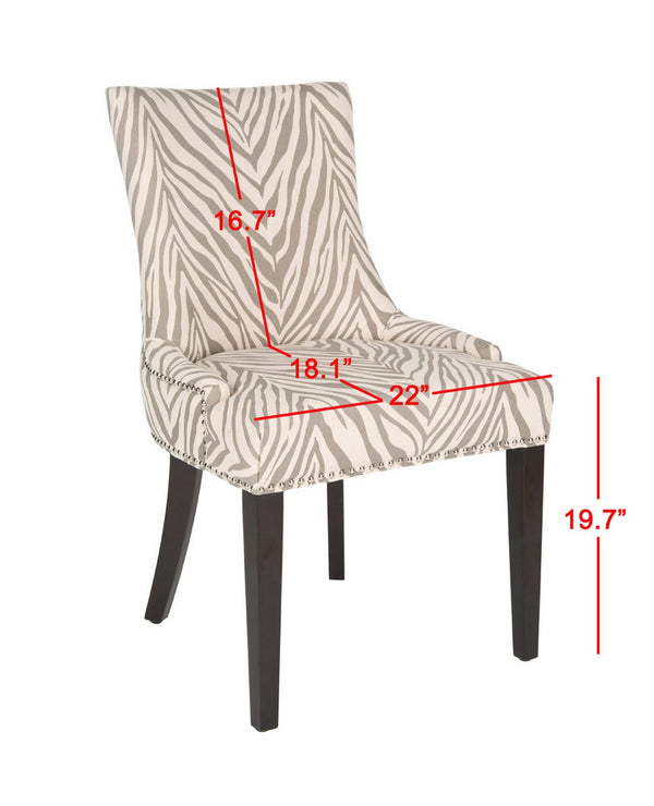 Safavieh Lester 19''H Dining Chair (Set Of 2) Silver Nail Heads MCR4709Q-SET2