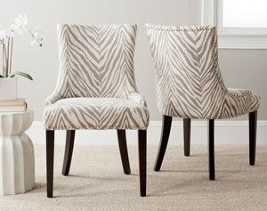 Safavieh Lester 19''H Dining Chair (Set Of 2) Silver Nail Heads MCR4709Q-SET2