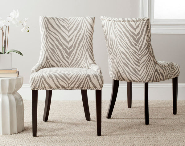 Safavieh Lester 19''H Dining Chair (Set Of 2) Silver Nail Heads MCR4709Q-SET2