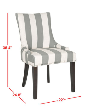 Safavieh Lester 19''H Awning Stripes Dining Chair (Set Of 2) Flat Nail Heads MCR4709X-SET2