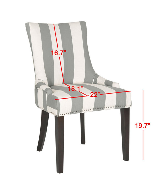 Safavieh Lester 19''H Awning Stripes Dining Chair (Set Of 2) Flat Nail Heads MCR4709X-SET2