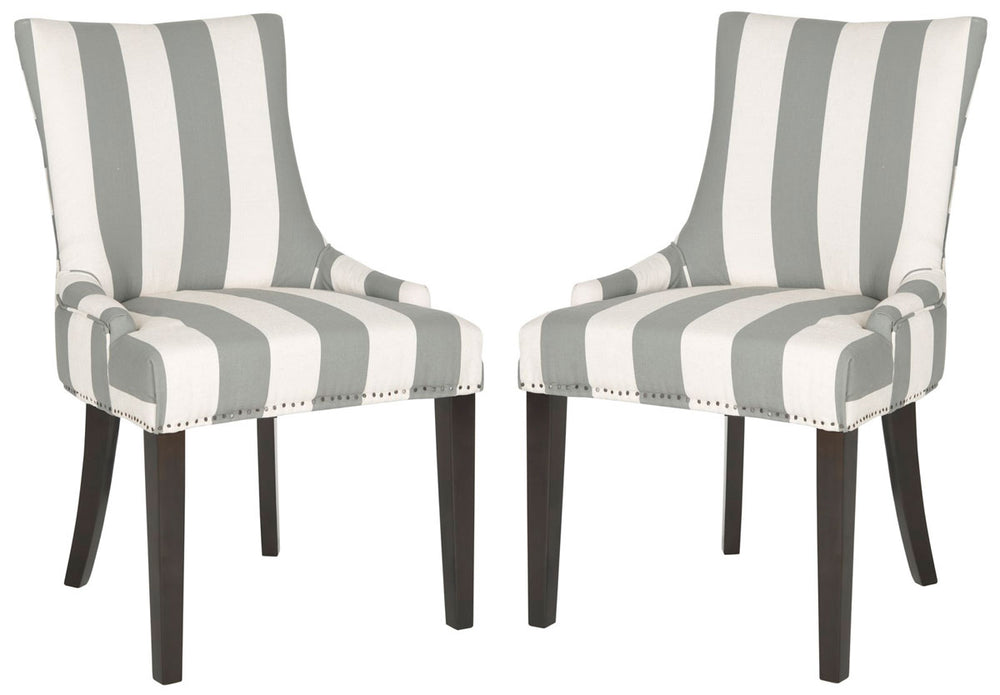 Safavieh Lester 19''H Awning Stripes Dining Chair (Set Of 2) Flat Nail Heads MCR4709X-SET2