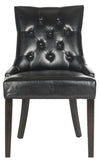 Safavieh - Set of 2 - Harlow Chair 19''H Tufted Ring Nail Heads Black Espresso Wood Birch Poly Fiber Steel Bicast Leather MCR4716C-SET2 683726342052