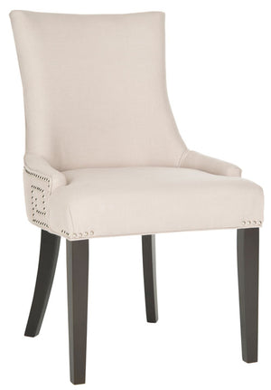 Safavieh - Set of 2 - Gretchen Side Chair 20''H Nail Heads Taupe Espresso Wood NC Coating Birch CA Foam Poly FiberSteelLinen MCR4718A-SET2 683726481973