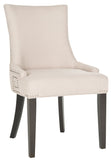 Safavieh - Set of 2 - Gretchen Side Chair 20''H Nail Heads Taupe Espresso Wood NC Coating Birch CA Foam Poly FiberSteelLinen MCR4718A-SET2 683726481973