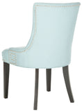 Safavieh - Set of 2 - Gretchen Side Chair 20''H Nail Heads Light Blue Espresso Wood Birch CA Foam Poly Fiber Steel Cotton Linen MCR4718B-SET2 683726505600
