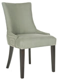 Safavieh - Set of 2 - Gretchen Side Chair 20''H Nail Heads Granite Espresso Wood NC Coating Birch CA Foam Poly FiberSteelLinen MCR4718C-SET2 683726511380