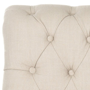 Safavieh Bennet Club Chair True Taupe Black NC Coating Birch Plywood CA Foam Poly Fiber Stainless Steel Linen Polyester MCR4737A 683726697299