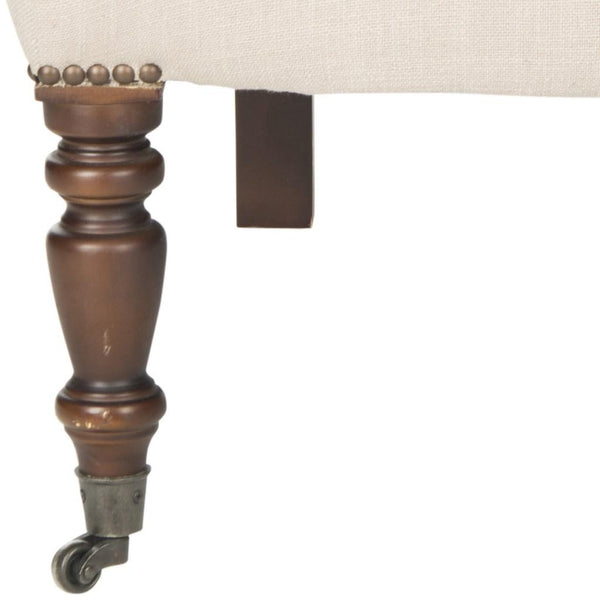 Safavieh Bennet Club Chair True Taupe Black NC Coating Birch Plywood CA Foam Poly Fiber Stainless Steel Linen Polyester MCR4737A 683726697299