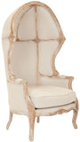 Safavieh Sabine Balloon Chair Linen Bleached Oak Natural Fabric Wood Couture MCR4900A 683726497509
