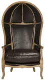 Safavieh Sabine Balloon Chair Leather Whiteed Brown Fabric Wood Oak Couture MCR4900D 889048283541