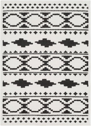 Moroccan Shag MCS-2305 Global Polypropylene, Polyester Rug MCS2305-6796 Black, Charcoal, White 65% Polypropylene, 35% Polyester 6'7" x 9'6"