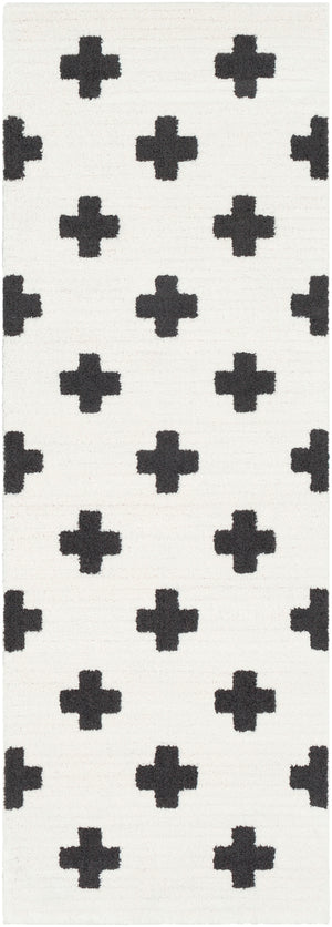 Moroccan Shag MCS-2306 Modern Polypropylene, Polyester Rug MCS2306-2773 Black, Charcoal, White 65% Polypropylene, 35% Polyester 2'7" x 7'3"