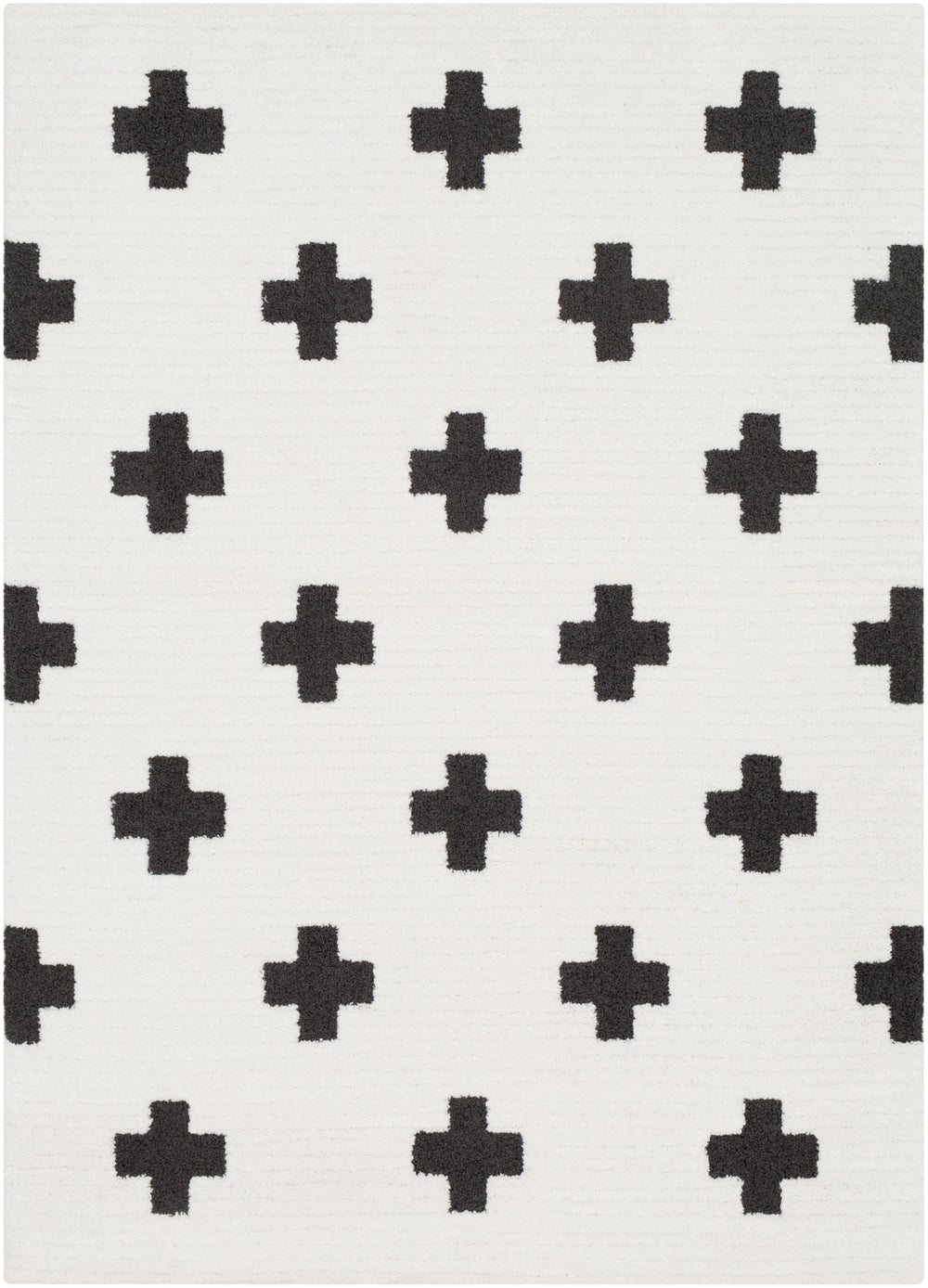Moroccan Shag MCS-2306 Modern Polypropylene, Polyester Rug MCS2306-710103 Black, Charcoal, White 65% Polypropylene, 35% Polyester 7'10" x 10'3"
