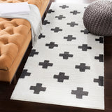 Moroccan Shag MCS-2306 Modern Polypropylene, Polyester Rug MCS2306-2773 Black, Charcoal, White 65% Polypropylene, 35% Polyester 2'7" x 7'3"