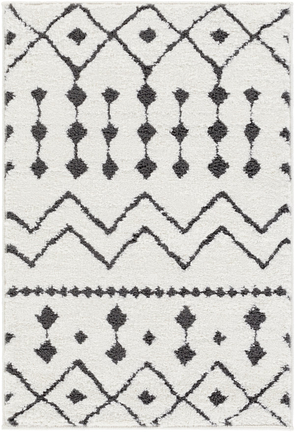 Moroccan Shag MCS-2309 Global Polypropylene, Polyester Rug MCS2309-81012 Black, Charcoal, White 65% Polypropylene, 35% Polyester 8'10" x 12'