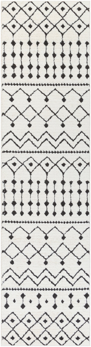 Moroccan Shag MCS-2309 Global Polypropylene, Polyester Rug MCS2309-2712 Black, Charcoal, White 65% Polypropylene, 35% Polyester 2'7" x 12'