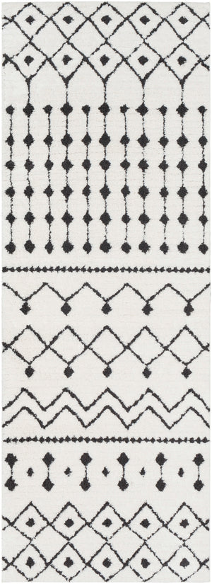 Moroccan Shag MCS-2309 Global Polypropylene, Polyester Rug MCS2309-2773 Black, Charcoal, White 65% Polypropylene, 35% Polyester 2'7" x 7'3"