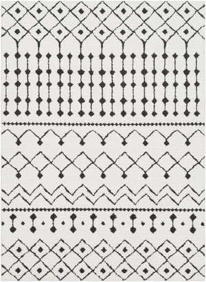 Moroccan Shag MCS-2309 Global Polypropylene, Polyester Rug MCS2309-5373 Black, Charcoal, White 65% Polypropylene, 35% Polyester 5'3" x 7'3"