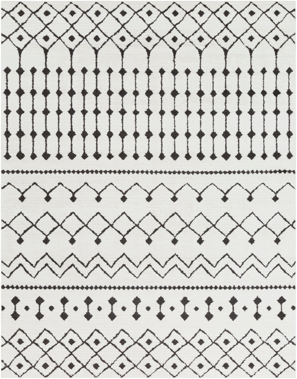 Moroccan Shag MCS-2309 Global Polypropylene, Polyester Rug MCS2309-710103 Black, Charcoal, White 65% Polypropylene, 35% Polyester 7'10" x 10'3"