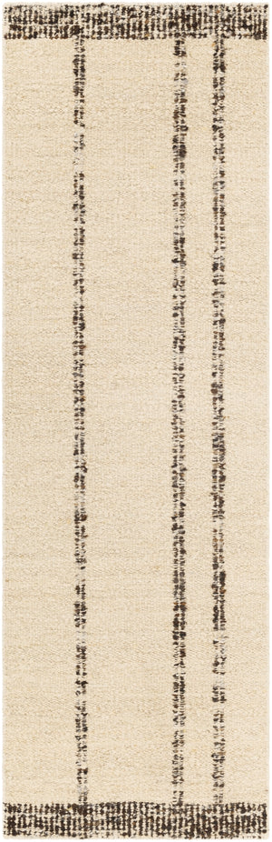 Machu Picchu MCU-1002 Global Wool, Polyester Rug MCU1002-268 Butter, Cream, Dark Brown, Charcoal, Camel, Black, Light Gray 90% Wool, 10% Polyester 2'6" x 8'