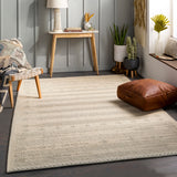 Machu Picchu MCU-1003 Global Wool Rug MCU1003-81012 Black, Beige, Khaki, Medium Gray 100% Wool 8'10" x 12'