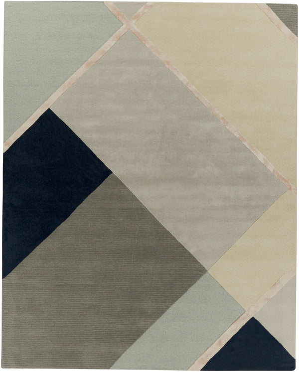 Mid Century MCY-2301 Modern Wool, Viscose Rug MCY2301-810 Taupe, Medium Gray, Light Gray, Navy, Blush, Wheat 80% Wool, 20% Viscose 8' x 10'